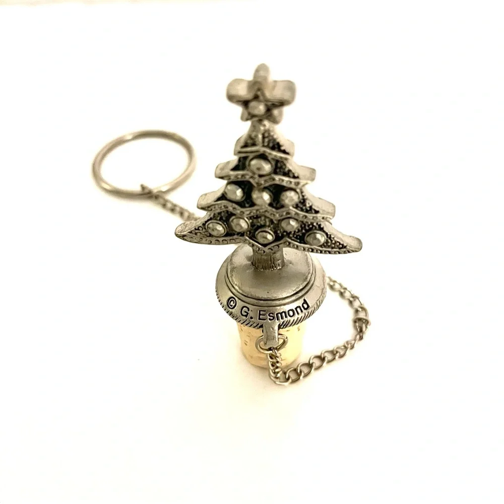 G Edsmon Vintage Pewter Christmas Tree Wine Cork - Picture 4 of 4
